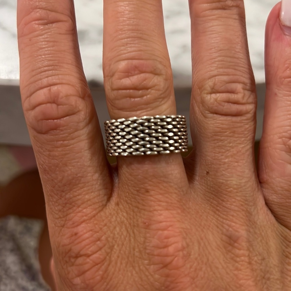 Tiffany and Co Somerset Mesh Ring Size 8